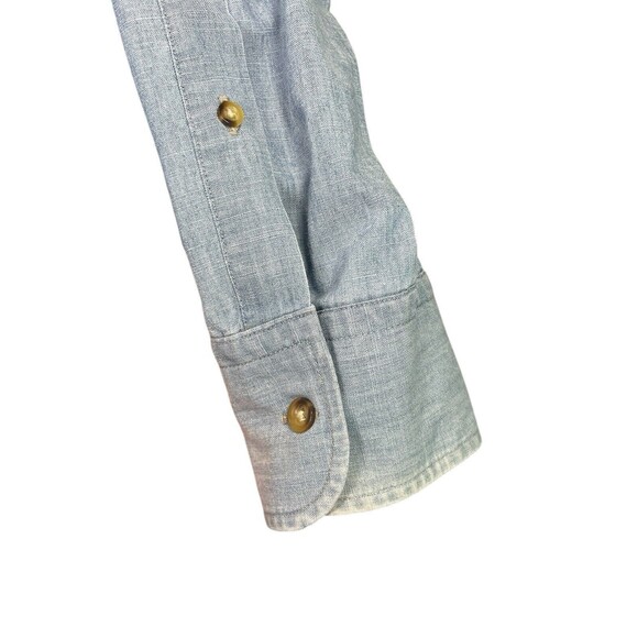 Peter Millar Blue Denim Chambray Shirt Long Sleeve Button Down Size XL‎ Distress - Picture 7 of 11